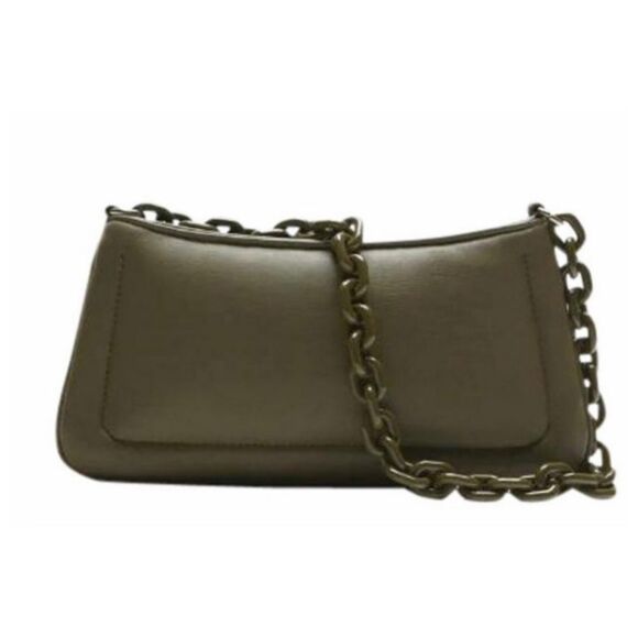 Zara Olive Green Chain Mini Shoulder Bag 10x4x2 - Picture 8 of 8